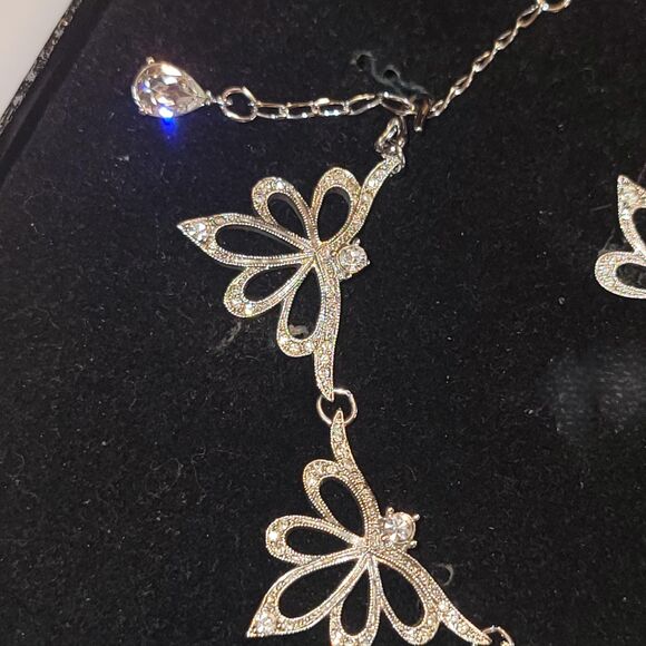 Nightfire Icy Sparkle Choker Earrings Set Alfred Durante for Franklin Mint VTG - Picture 3 of 10